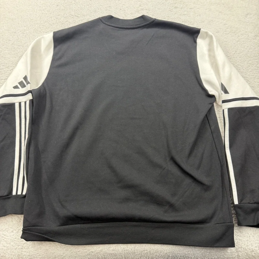 Adidas Mens SQ25‎ SW Crew Sweatshirt Black White CESA Soccer XL JE2780 NEW